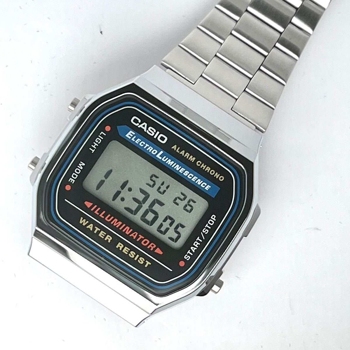 宅送] 新品 CASIO メタルウオッチ A158WA スタンダードモデル