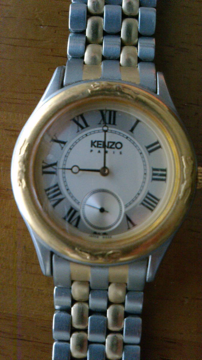 【難あり】KENZO ケンゾー　メンズ腕時計・電池切れ_画像2