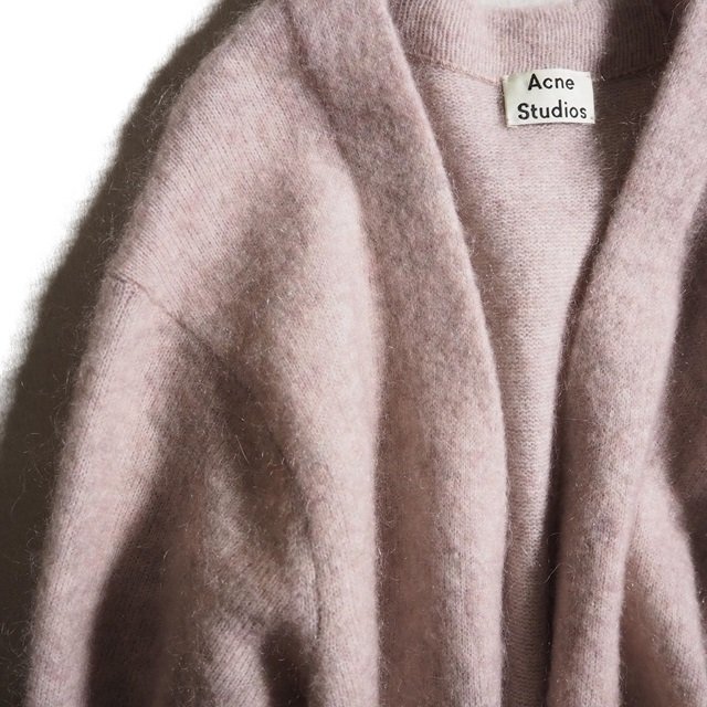 J9400P ▼Acne Studios アクネストゥディオズ▼ RAYA MOHAIR ウール モヘア ロングニットカーディガン ピンク オーバーサイズ 秋冬 rb mks_画像2