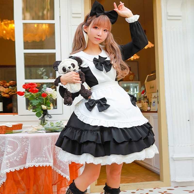 ❤️日本売り❤️ みー様専用メイド服Sサイズ黒ストライプワンピースと