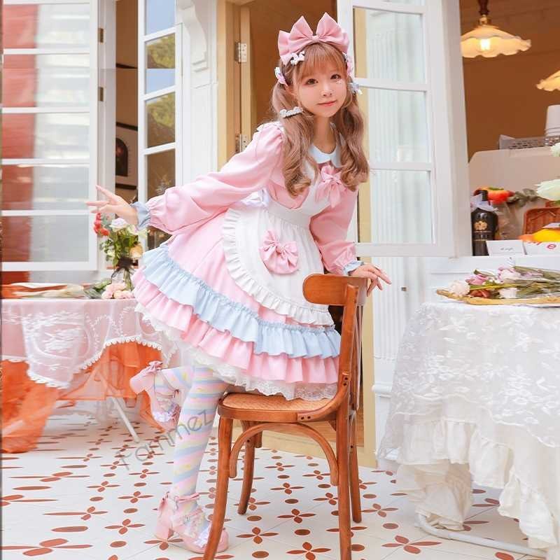 ❤️日本売り❤️ みー様専用メイド服Sサイズ黒ストライプワンピースと