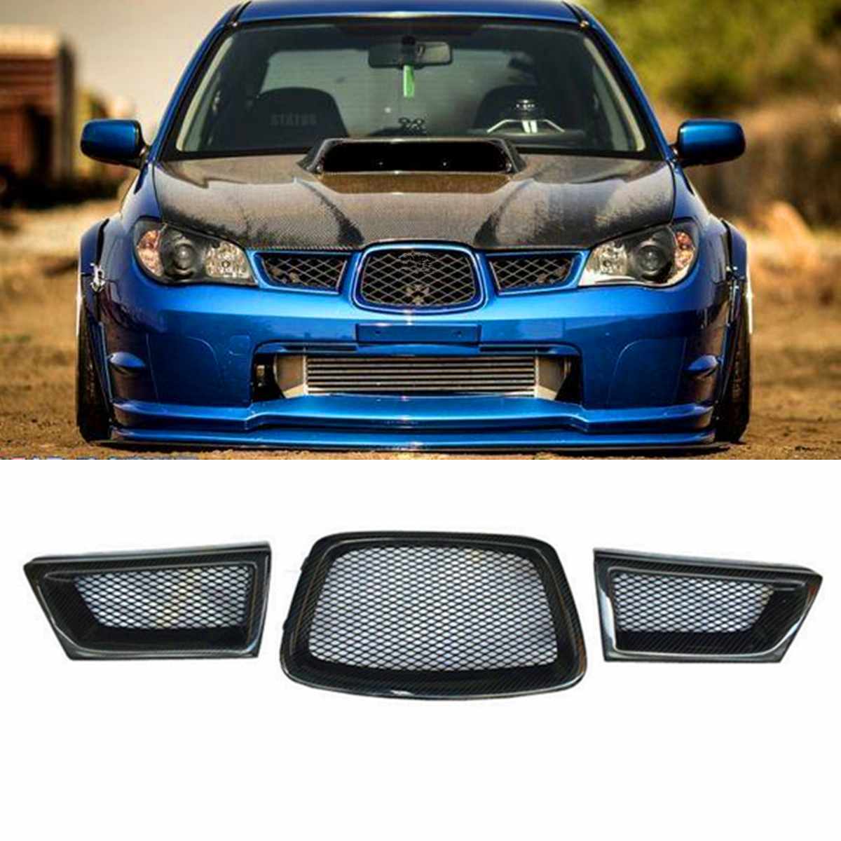 SALE!!【新品】汎用品| GDA GDB WRX STi インプレッサ 軽量カーボン製 フロントメッシュグリル 後期 ☆9th 2006-2007☆_画像1