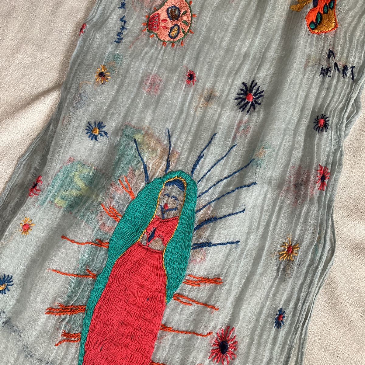 KAPITAL キャピタル ハンドメイド 刺繍 マリア ガーゼ ストール KAPITAL キャピタル ハンドメイド 刺繍 マリア ガーゼ ストール