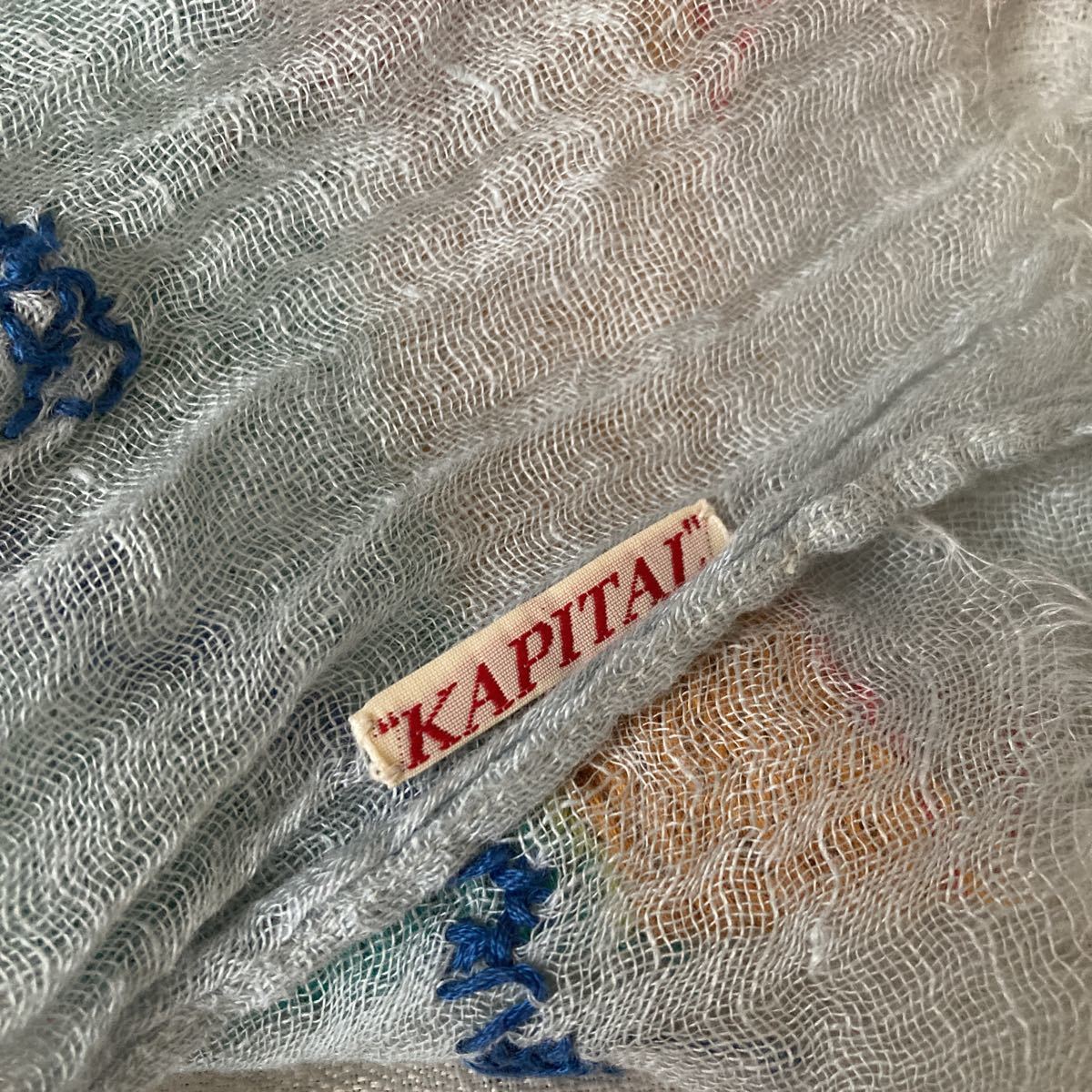 KAPITAL キャピタル ハンドメイド 刺繍 マリア ガーゼ ストール KAPITAL キャピタル ハンドメイド 刺繍 マリア ガーゼ ストール