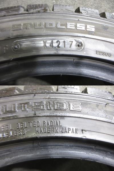 G508 ②買得良品★バリ山冬スタッドレスタイヤ★195/45R16 80Q DUNLOP WINTER MAXX WM01 2本セット_画像4