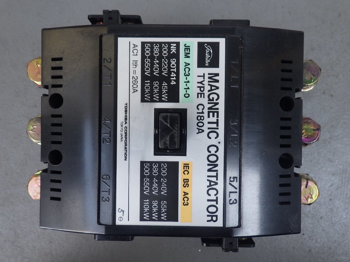 中古 東芝 TOSHIBA 電磁接触器 MAGNETIC CONTACTOR マグネットコンタクター 型式: C180A 管理No.32336_画像1