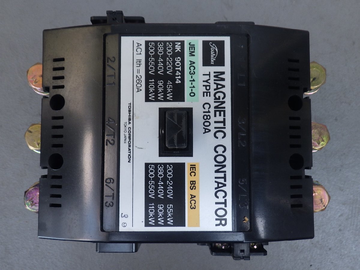 中古 東芝 TOSHIBA 電磁接触器 MAGNETIC CONTACTOR マグネットコンタクター 型式: C180A 管理No.32334_画像1