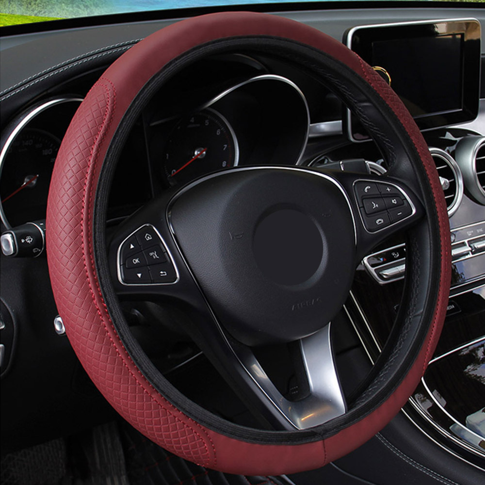 ハンドルカバー ヴォクシー ZRR85 ステアリングカバー レザー トヨタ 高品質 快適な通気性 滑り防止 衝撃吸収 選べる6色 FORAUTO_画像4