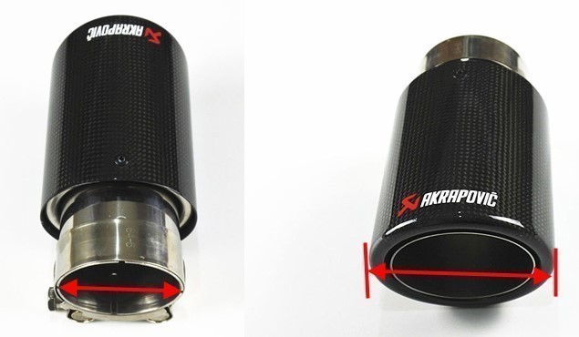 A195 ★ D-XS001 高品質Akrapovic マフラーカッター 炭素繊維 エンドパイプBK 【2本セット】 カーボン排気ヒントマフラー車のアクセサリー