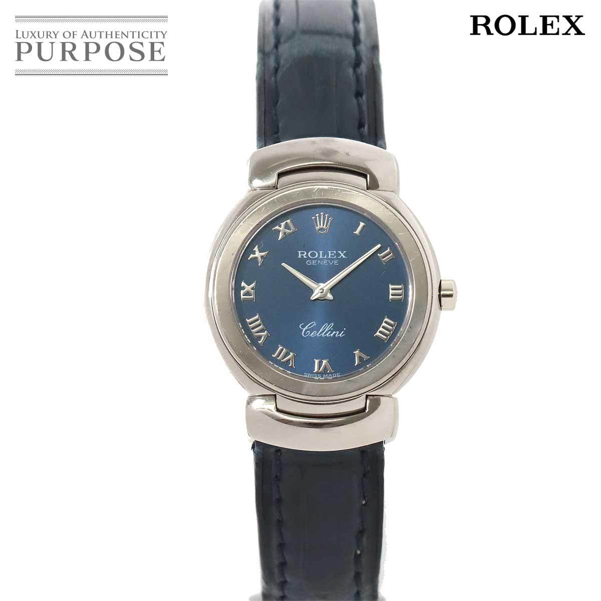 ロレックス ROLEX チェリーニ 6621 W番 レディース 腕時計 ブルー 文字盤 K18WG ホワイトゴールド クォーツ ウォッチ Cellini 90172572