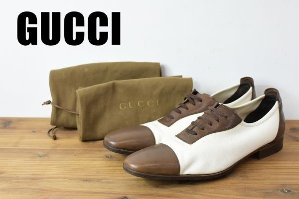 AW A2280 GUCCI グッチ GG総柄 ロゴ キャンバス レザー レースアップ
