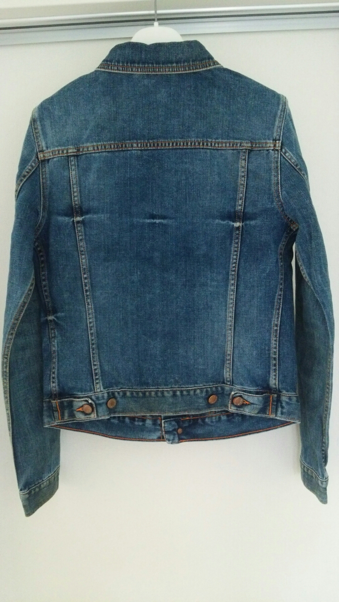 【送料無料】Nudie Jeans ヌーディージーンズ デニムジャケット TERRY MADE IN ITALY USED加工　サイズS