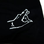 メンズ Tシャツ XLサイズ 黒 手狐ハンドサインTシャツ ブラック ハンドメイド 手描きTシャツ 漢字
