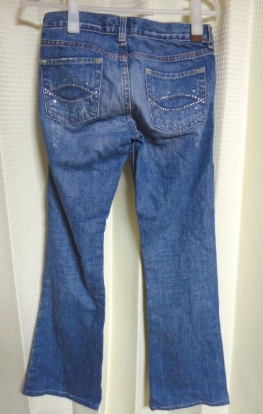 Abercrombie&Fitch Abercrombie & Fitch Abercrombie & Fitch damage processing (?) rhinestone attaching Denim jeans 00 Mexico made 