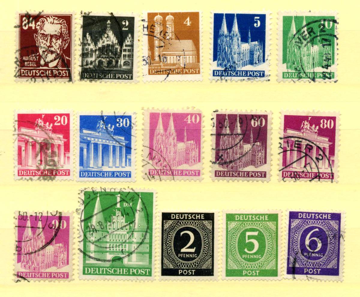 1946年~1948年 ドイツ◆米,英, ロシア占領地区 切手 未済混 68種◆DA-517_画像3