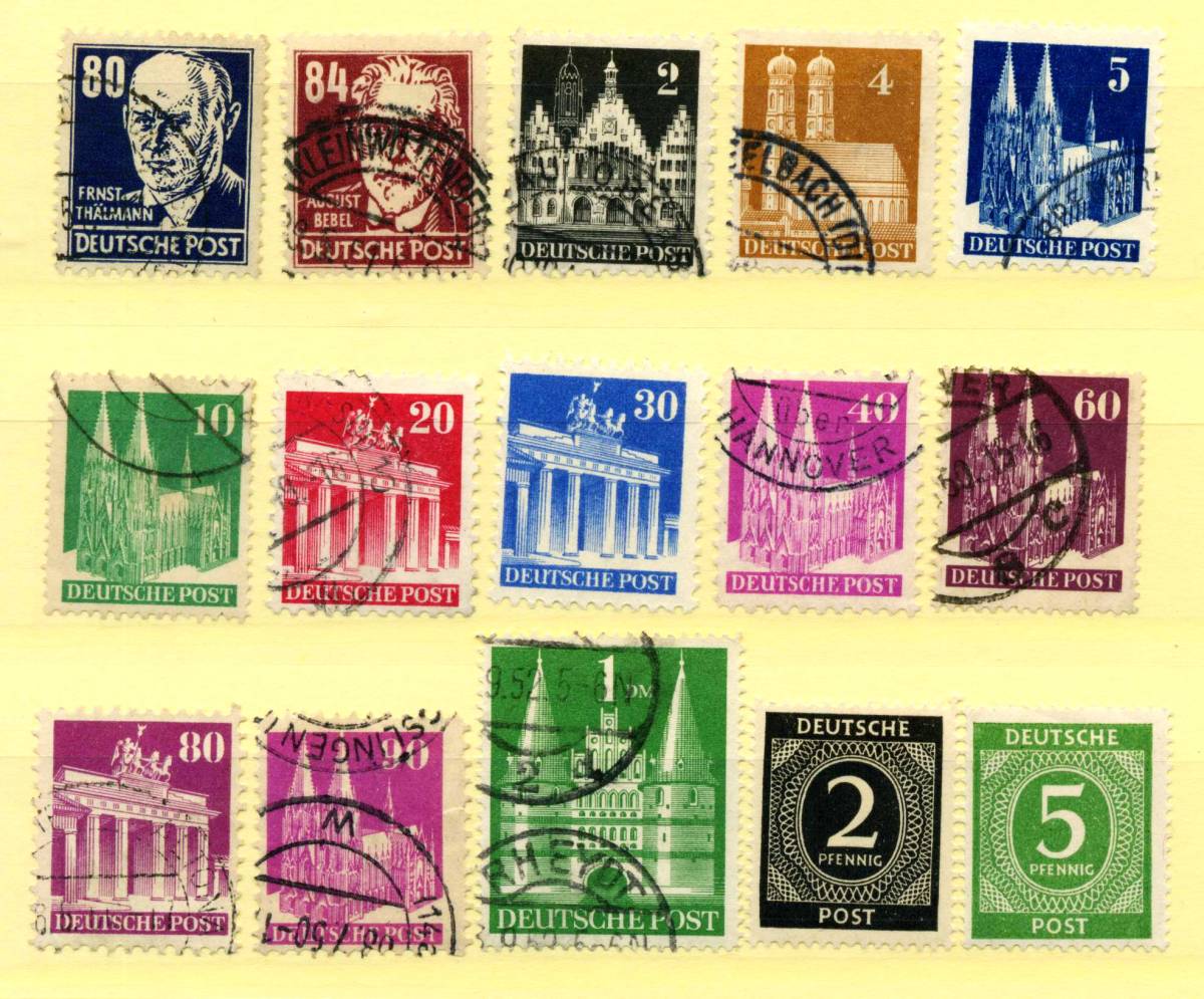 1946年~48年 ドイツ◆米,英, ロシア占領地区 切手 未済混 69種◆DA-512_画像3