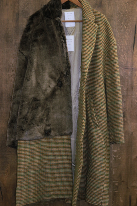 未使用 19AW MR.GENTLEMAN (ミスタージェントルマン) FUR MIX COAT / L