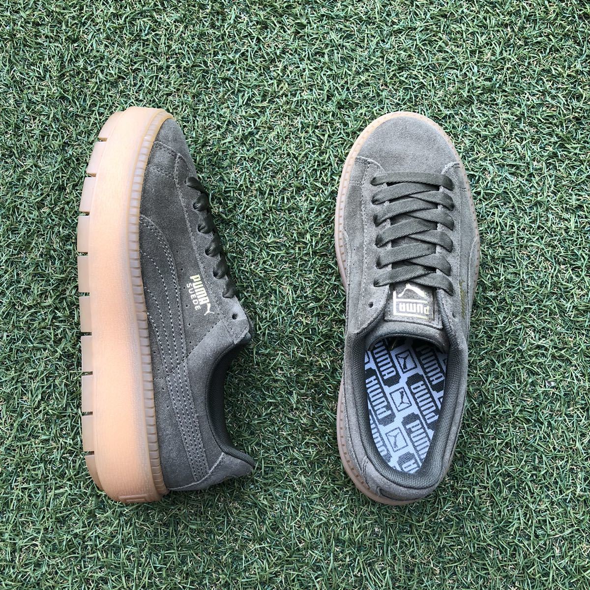 美品24 PUMA SUEDE PLATFORM TRACE プーマ スエードプラットフォーム トレース HT429