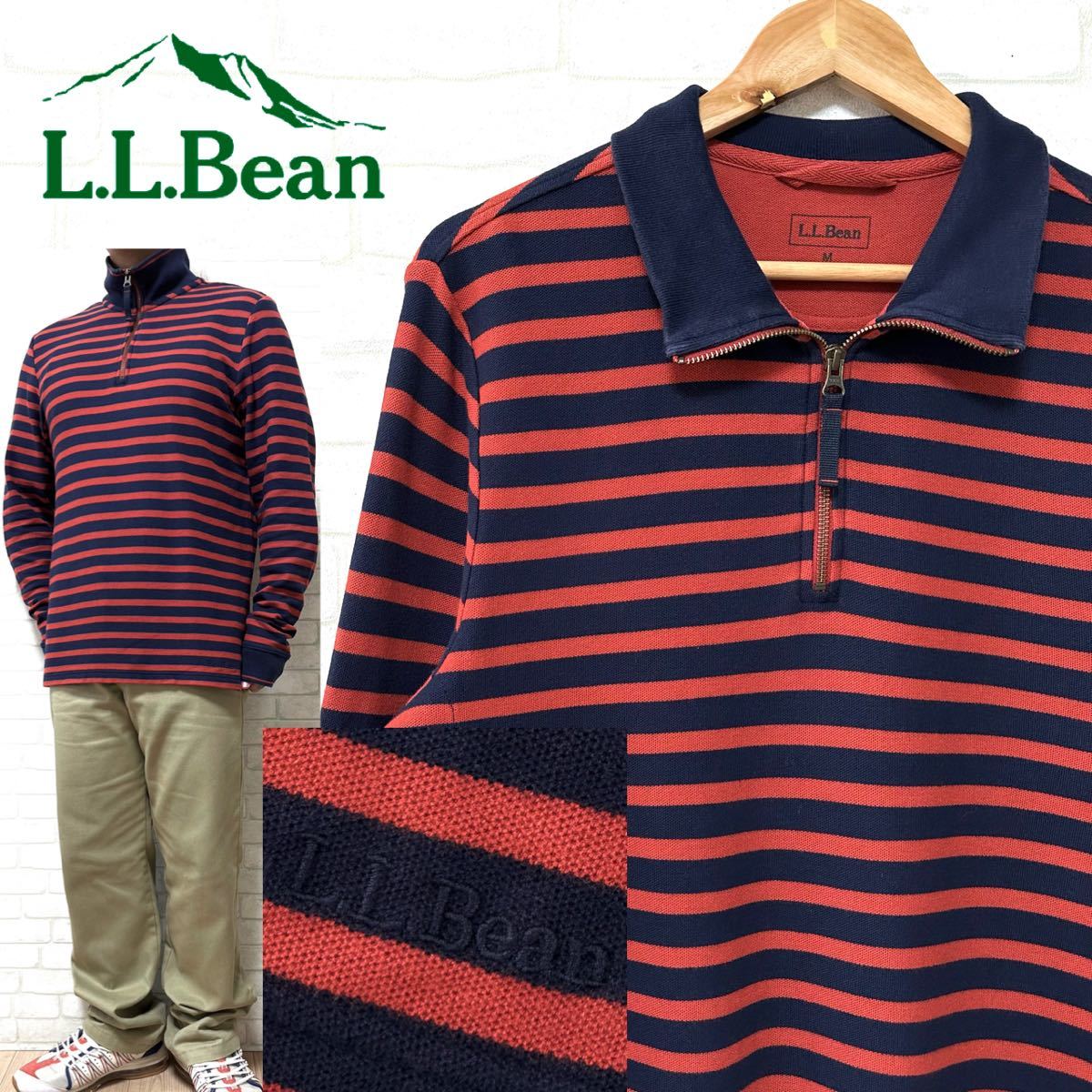 L L Bean エルエルビーン ハーフジップ ポロシャツ 長袖 L L Bean エルエルビーン ハーフジップ ポロシャツ 長袖