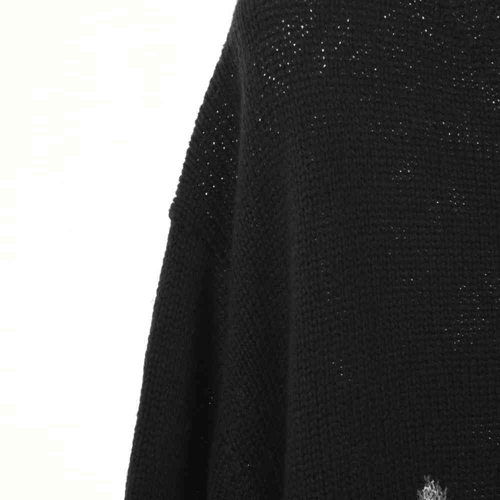 Yohji Yamamoto BLACK Scandal クルーネック ロング ニット 3 ブラック