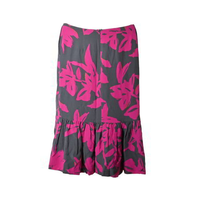 美品 DRIES VAN NOTEN プリント シルク スカート 34 ピンク ドリス