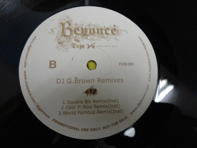 Beyonc - Deja Vu (DJ G.Brown Remixes) オリジナル原盤 12 レアMIX 大ネタ使い World Famous / Cool It Now / Square Biz _画像3