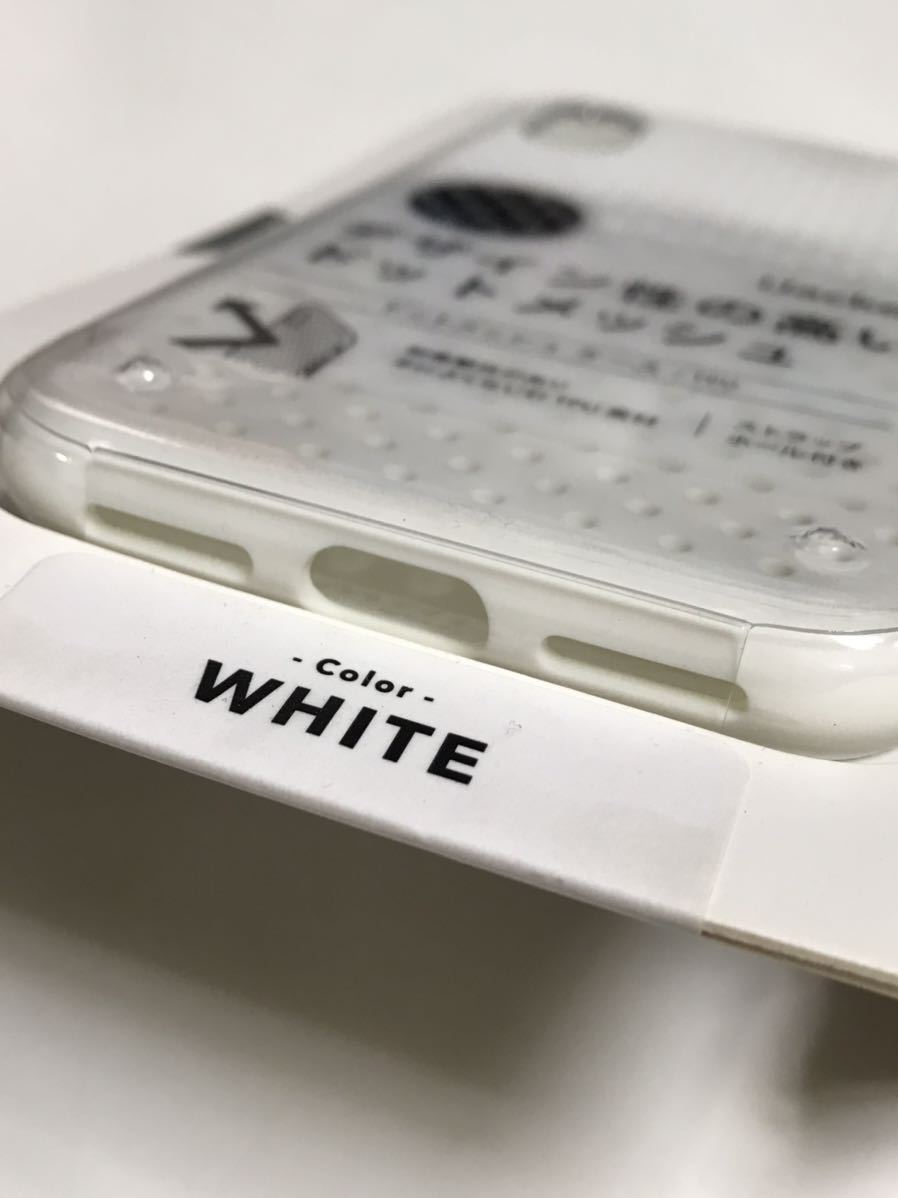 匿名送料込み iPhoneX用カバー ドットメッシュケース ホワイト 白色 ストラップホール 新品iPhone10 アイホンX アイフォーンX/OG4_画像4