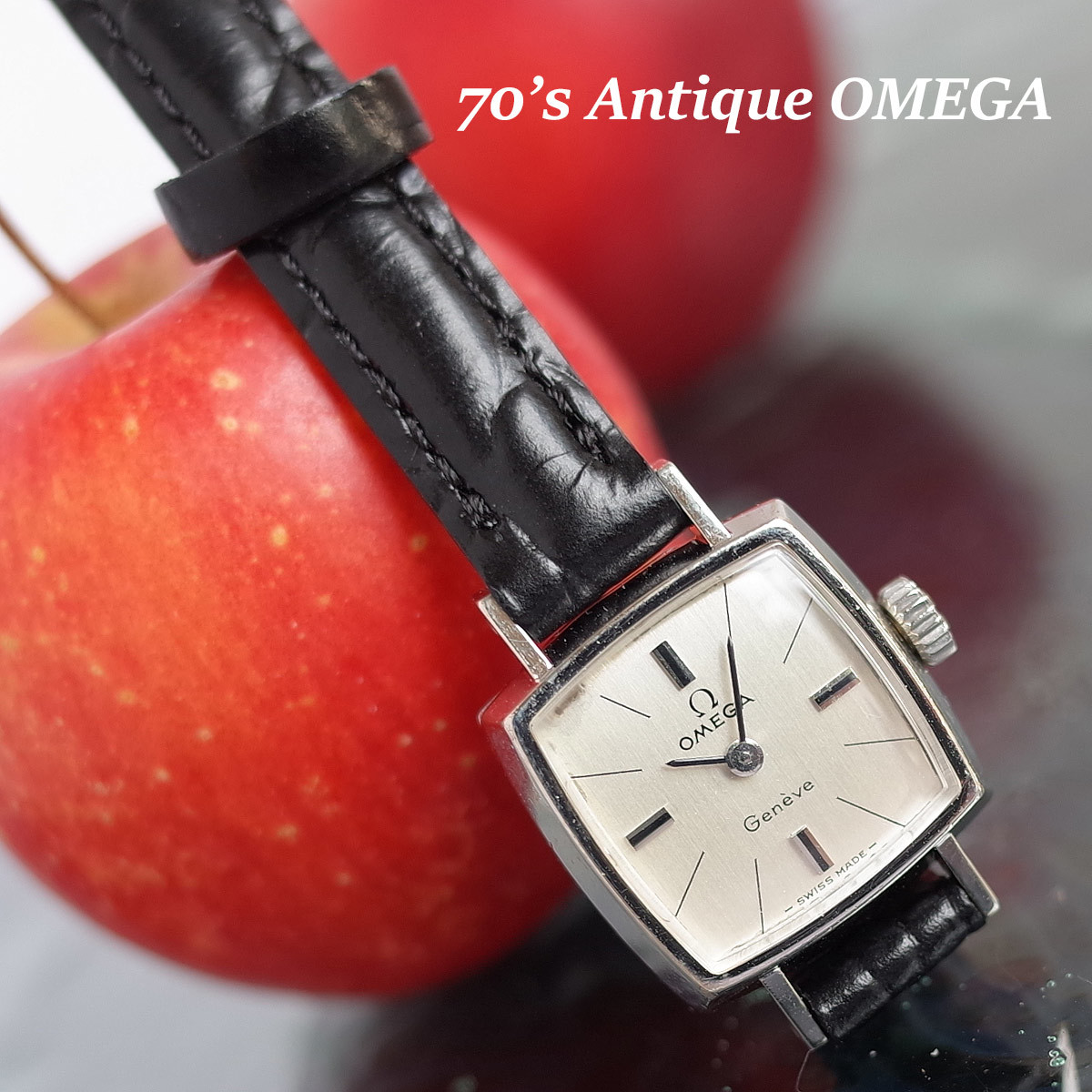 1年保証 オメガ 70'ｓ アンティーク ジュネーブ SS スクエア レディース ビンテージ 手巻 腕時計 OMEGA OH済