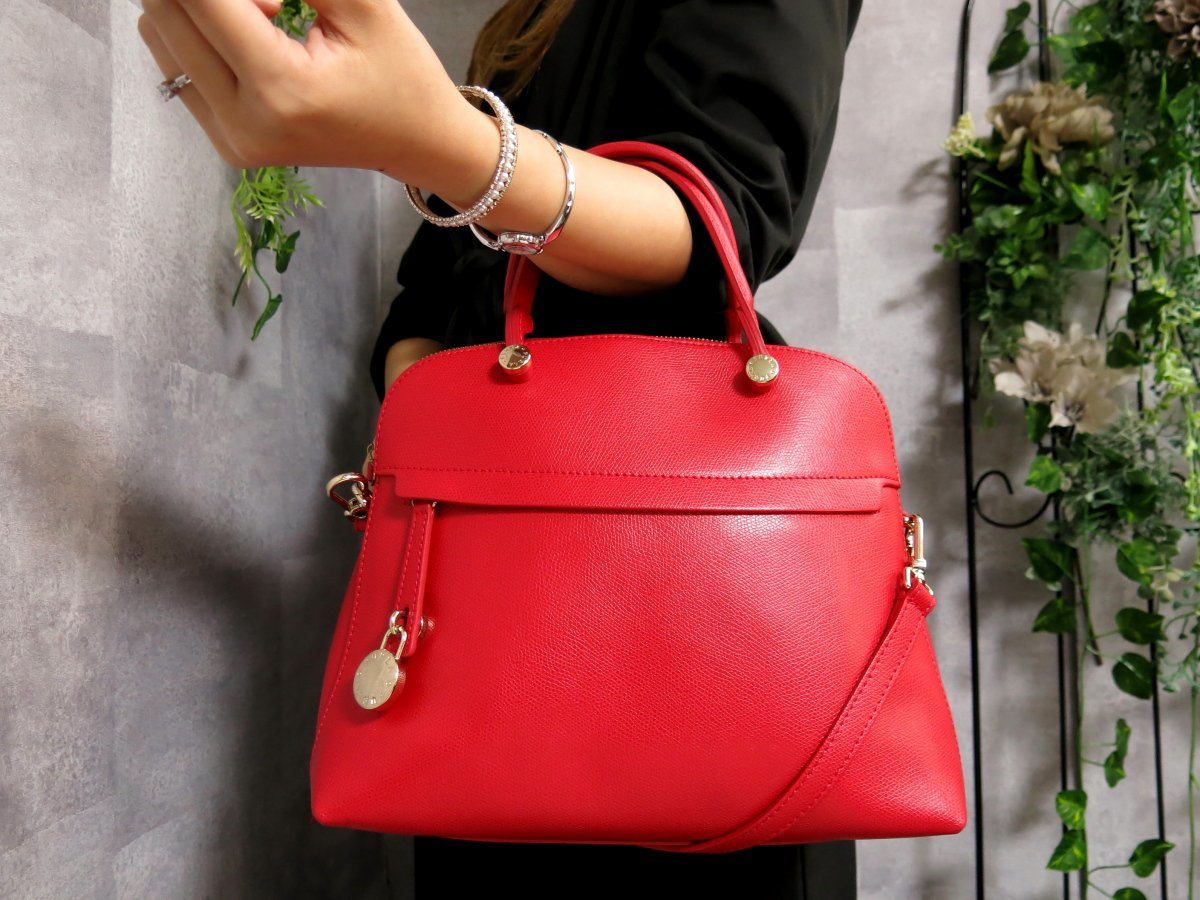 Rakuten 超美品 新品同様 FURLA フルラ パイパー レザー 本革 2way