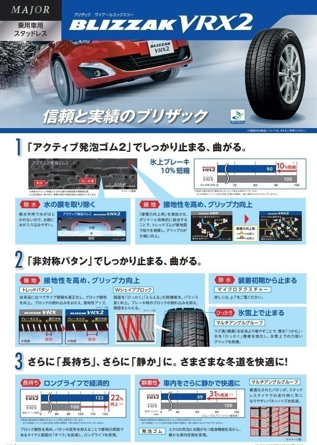 新品4本SET HS-08 7.0J+48 5H-114.3 ブリヂストン BLIZZAK VRX2 215/60R17インチ GA RVR CX-30 E52系 エルグランド エクストレイル_画像3