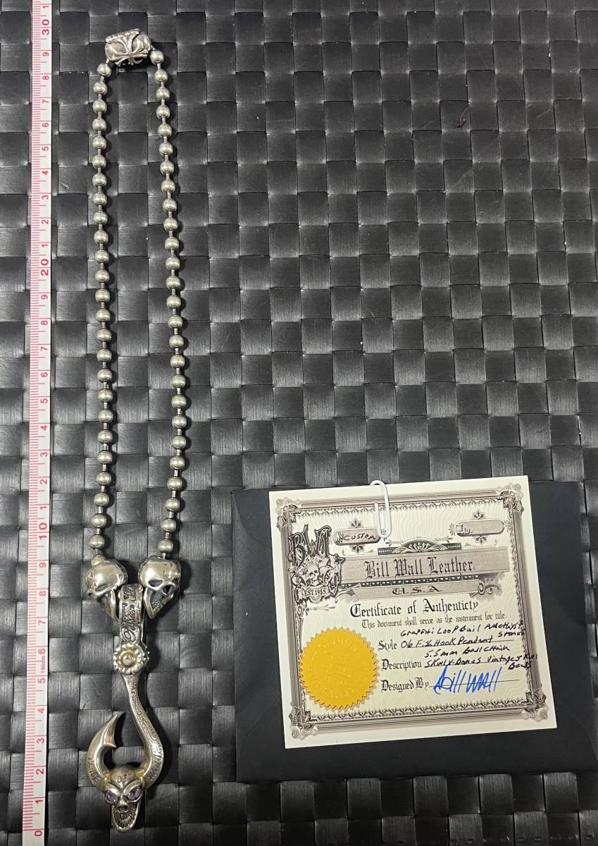 Bill Wall Leather BWL pendant Skull fish & ball chain &s Calbee z set Bill Wall Leather SILVER 925 silver 