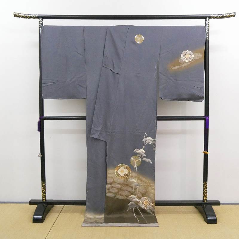 2210A-2180○関着 訪問着 丹後ちりめん 未仕立て 駒取り刺繍 新品 松等