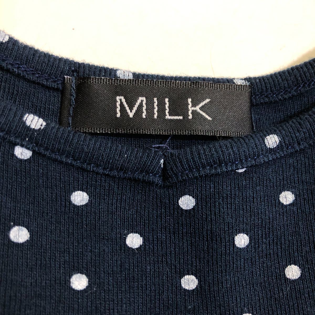 【MILK】ドット柄 シフォン重ね キャミソール ワンピース/ミルク/カットソーワンピース_画像8