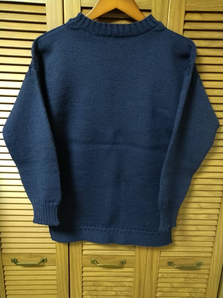 極美品 イギリス製 ガンジーウーレンズ ガンジーセーター Guernsey Woollens TRADITIONAL GUERNSEY JUMPER ウールニット 36 Navy _画像1