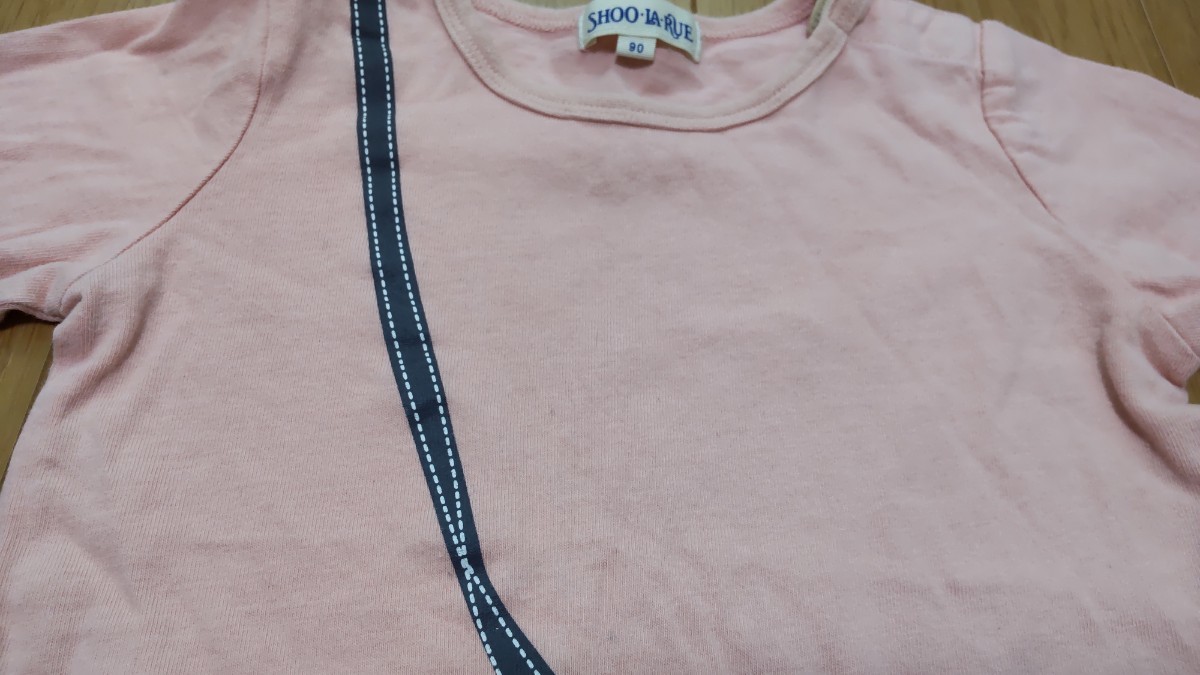 SHOO・LA・RUE  シューラルー　ロンT　リボン柄　ピンク系　女の子　90   長袖Tシャツ