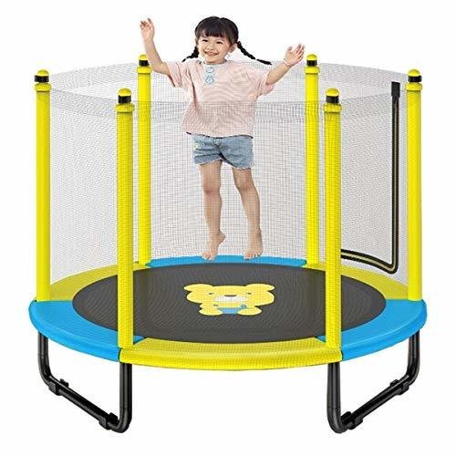  unused? yellow color trampoline for children home use storage convenience safety quiet sound design assembly easy child. present owner manual attaching . interior playground equipment 