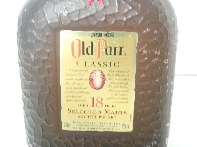 【未開栓】【古酒】Old Parr オールドパー スコッチウイスキー CLASSIC AGED 18 YERAS 46% 750ml 67CEF-6