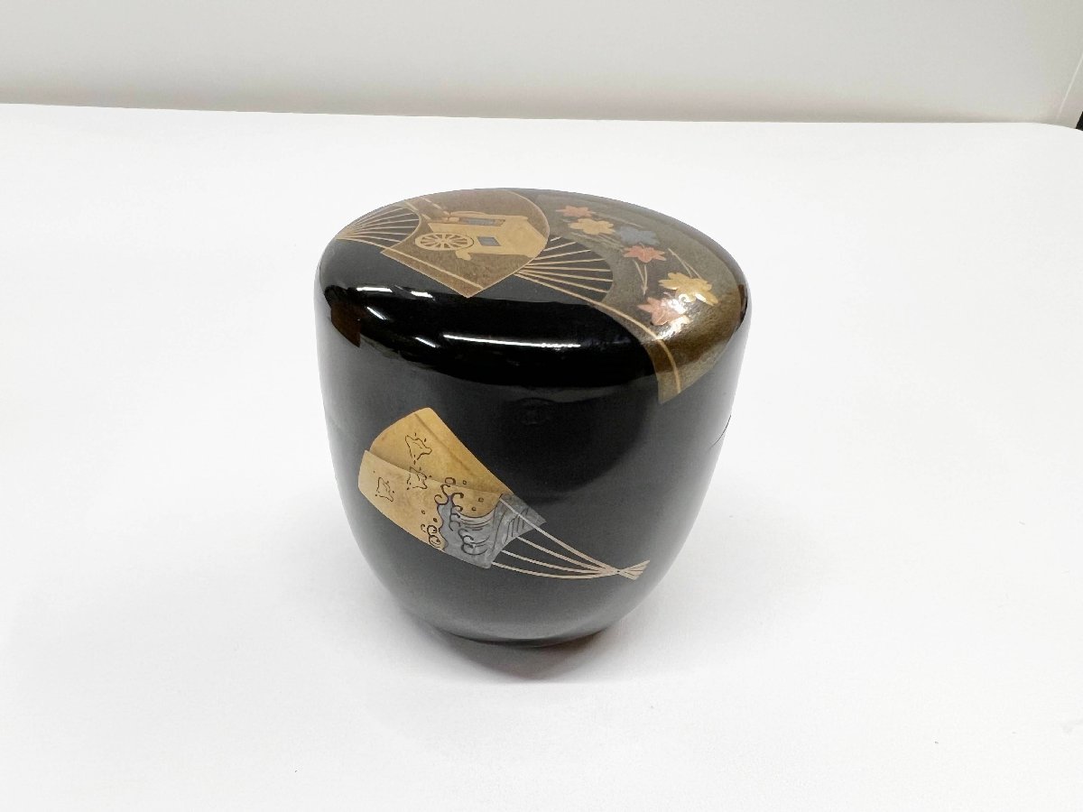 中棗 棗 なつめ 茶道具 蒔絵 茶入れ 塗師 扇子 胡春作 茶器 抹茶器 共
