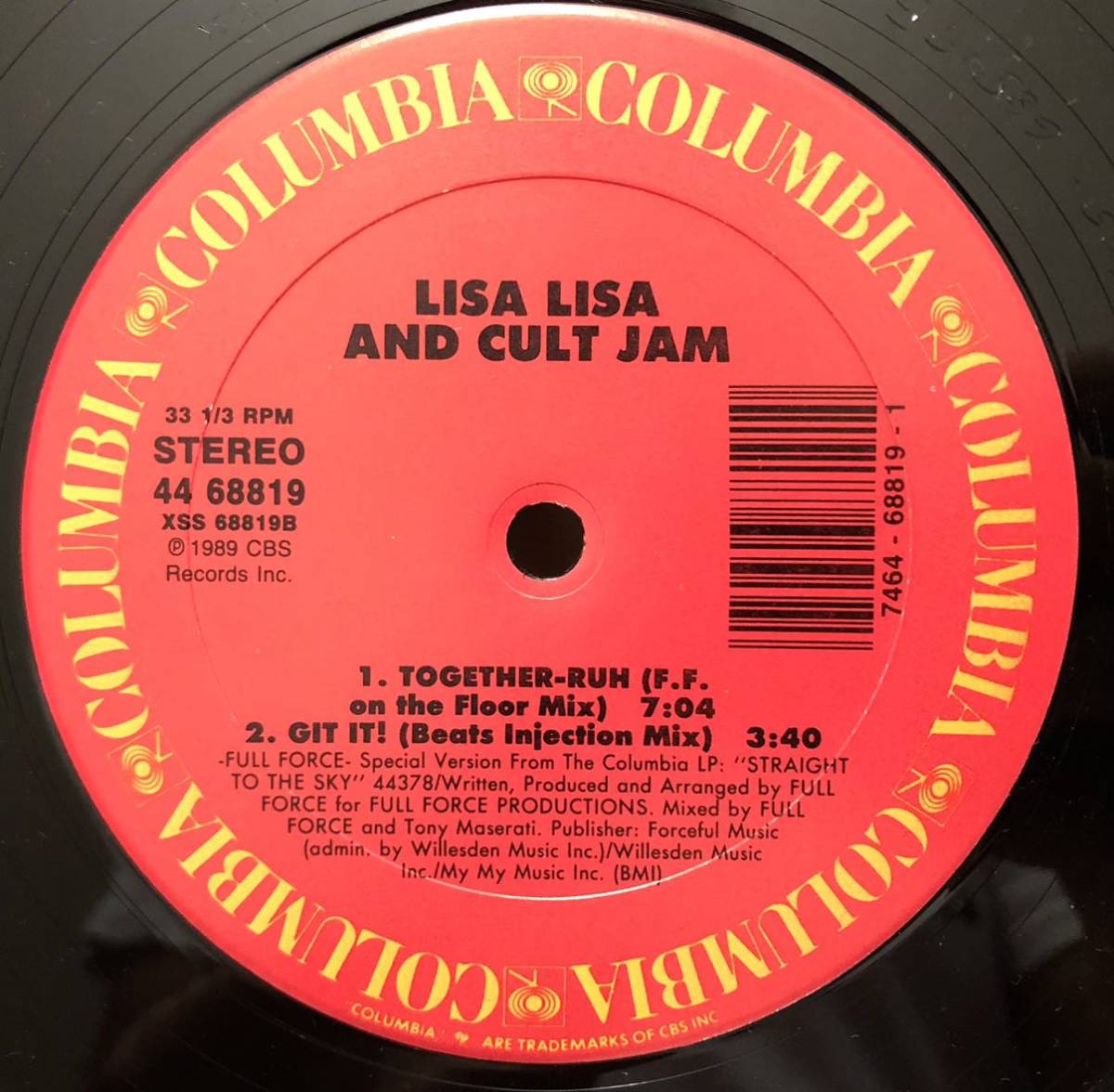 レア 1989 Lisa Lisa & Cult Jam / Just Git It Together Full Force UTFO Remix Original US 12 Columbia Latin Freestyle 80s Hip House_画像3