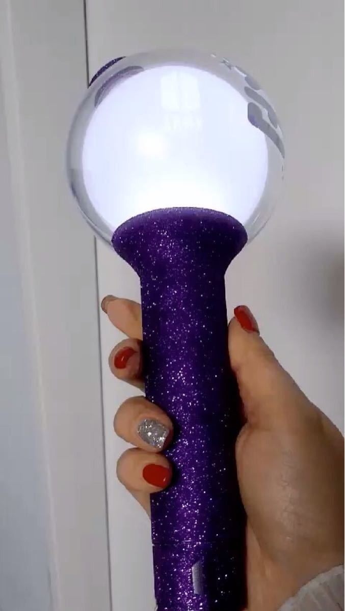 BTS アミボム ラメグリッター ステッカー ペンライト glitterシール ボラへ JK グク マイクカラー armybomb