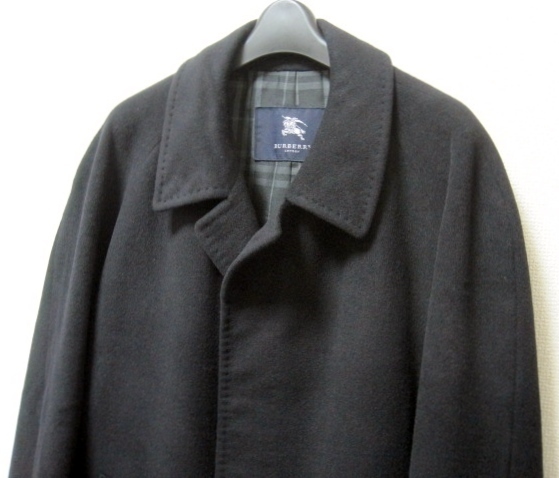 希少サイズLL~2XL 極美品 BURBERRY LONDON 98-185-9 カシミヤ アンゴラ 最高級 ロング コート 黒 ダウン ジャケット バーバリー ロンドン_画像6