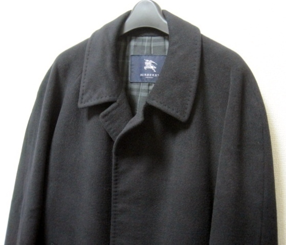 希少サイズLL～2XL 極美品 BURBERRY LONDON 98-185-9 カシミヤ アンゴラ 最高級 ロング コート 黒 ダウン ジャケット バーバリー ロンドン_画像6