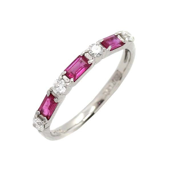 リング】プラチナ(Pt900) ルビー(0.51ct) ダイヤモンド(0.23ct) 11号