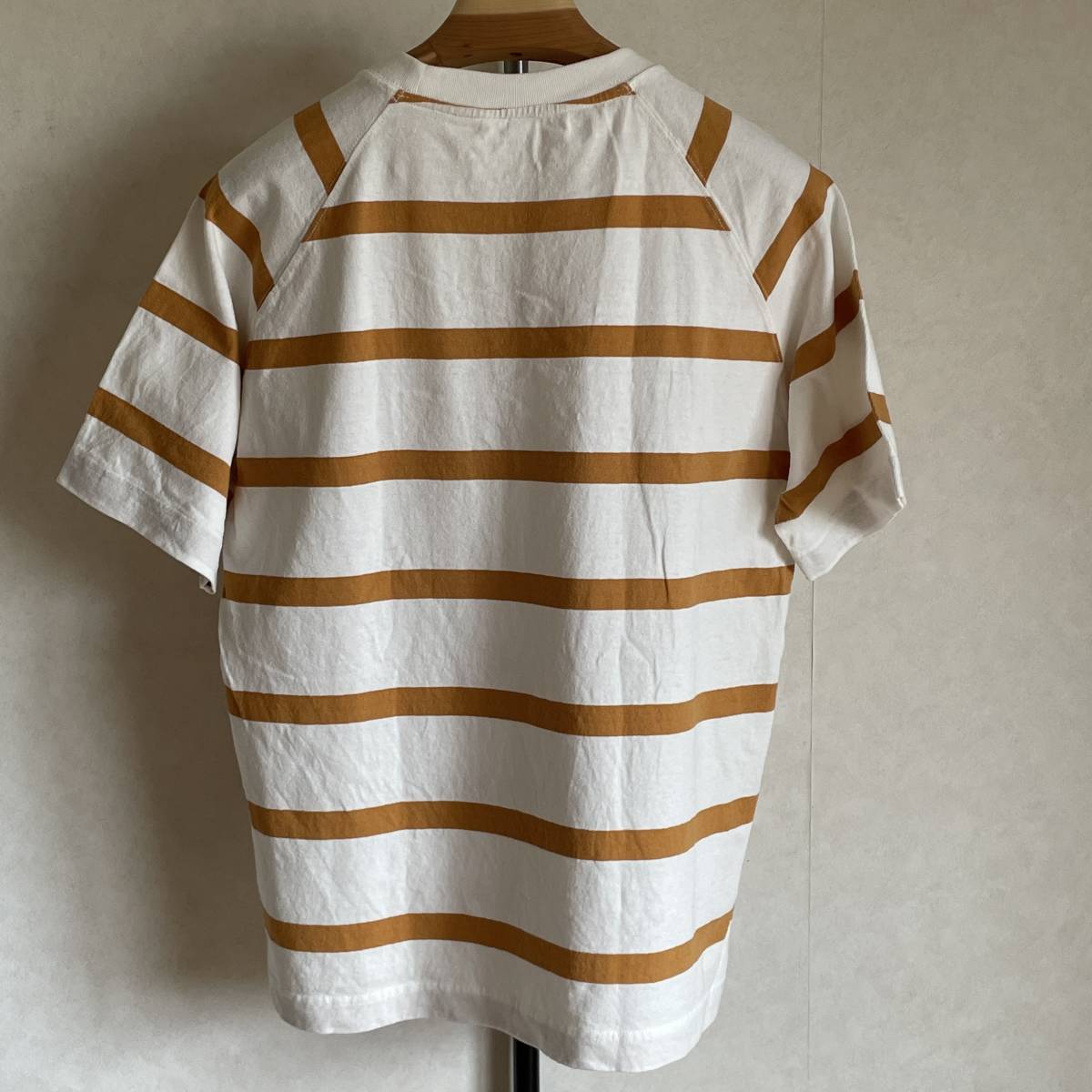 ユニクロUNIQLOラグランボーダー Tシャツ綿コットン半袖クルーネックMサイズ_画像3