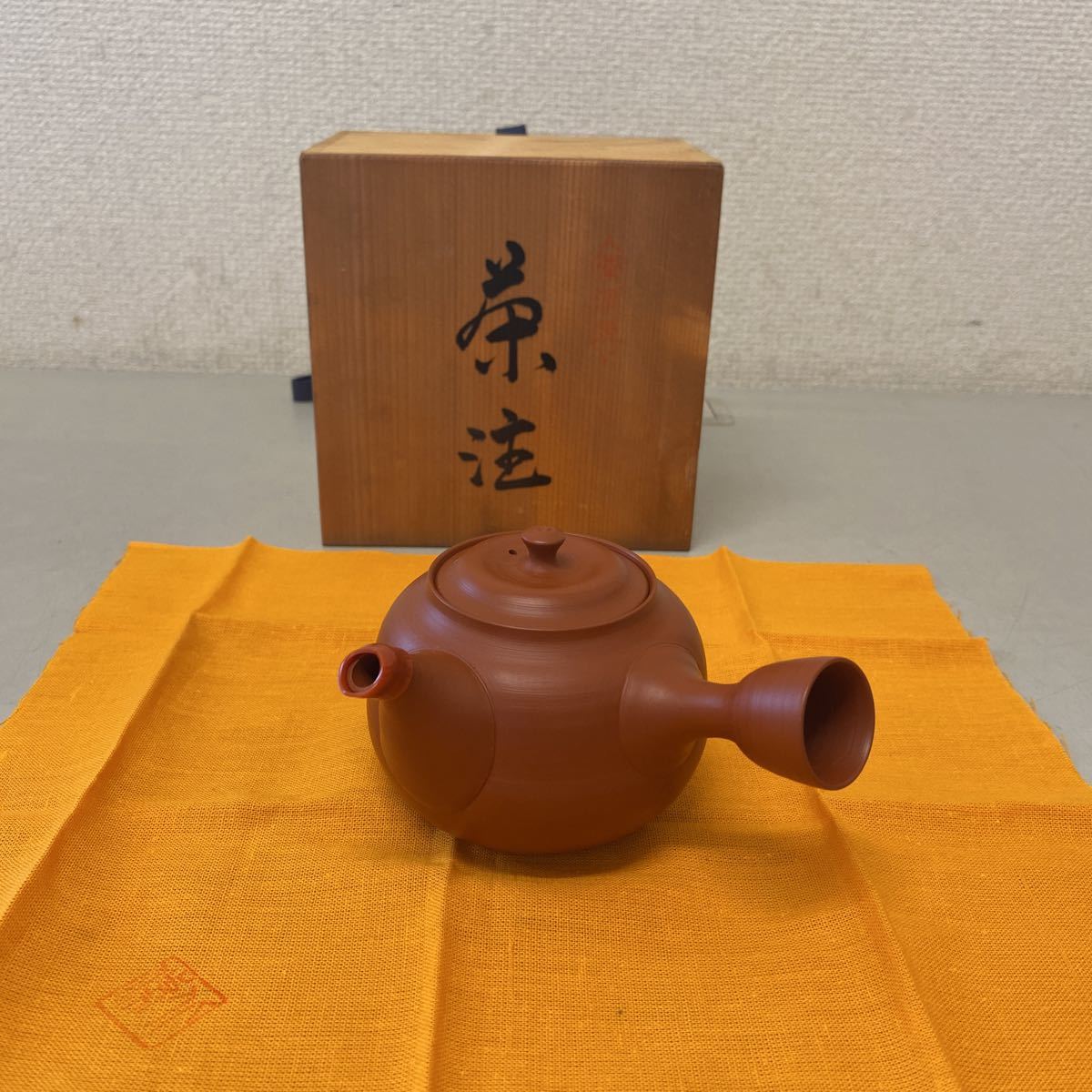 常滑焼 清水源二 北條 茶注 急須 茶器 茶道具 共箱 サイズ(素人寸法