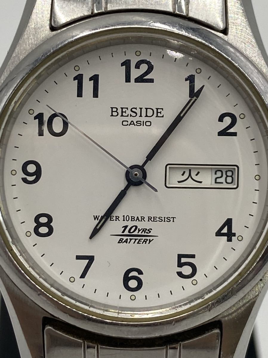 CASIO カシオ BESIDE BES-105 メンズ腕時計 シルバー 【中古/現状品/動作未確認】 ☆2210T12_画像1