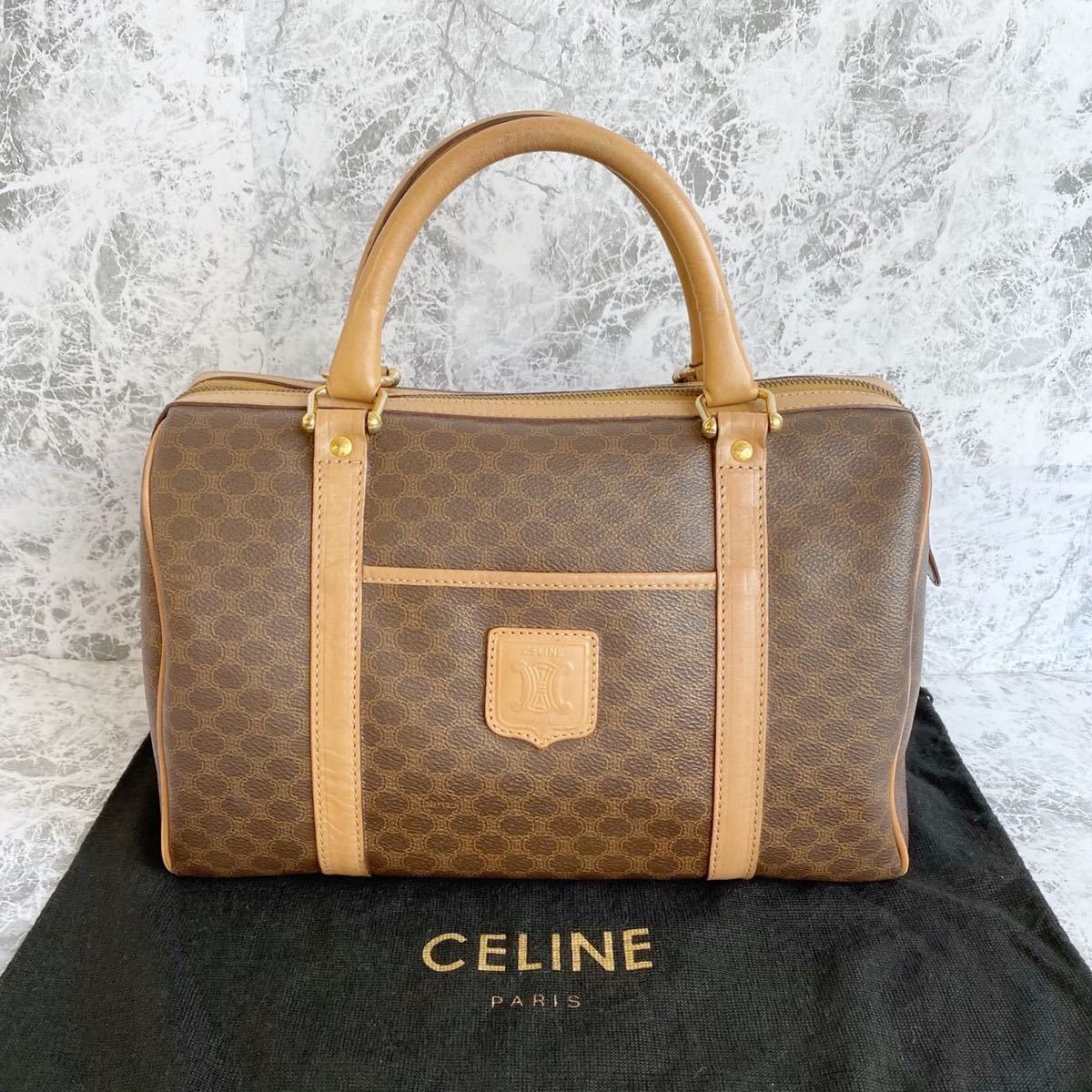 極美品 CELINE セリーヌ マカダム トリオンフ レザー ミニ ボストン 6