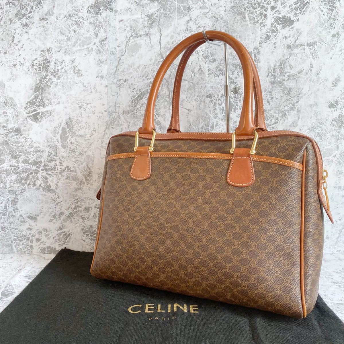 極美品 CELINE セリーヌ マカダム トリオンフ レザー ハンドバッグ 3