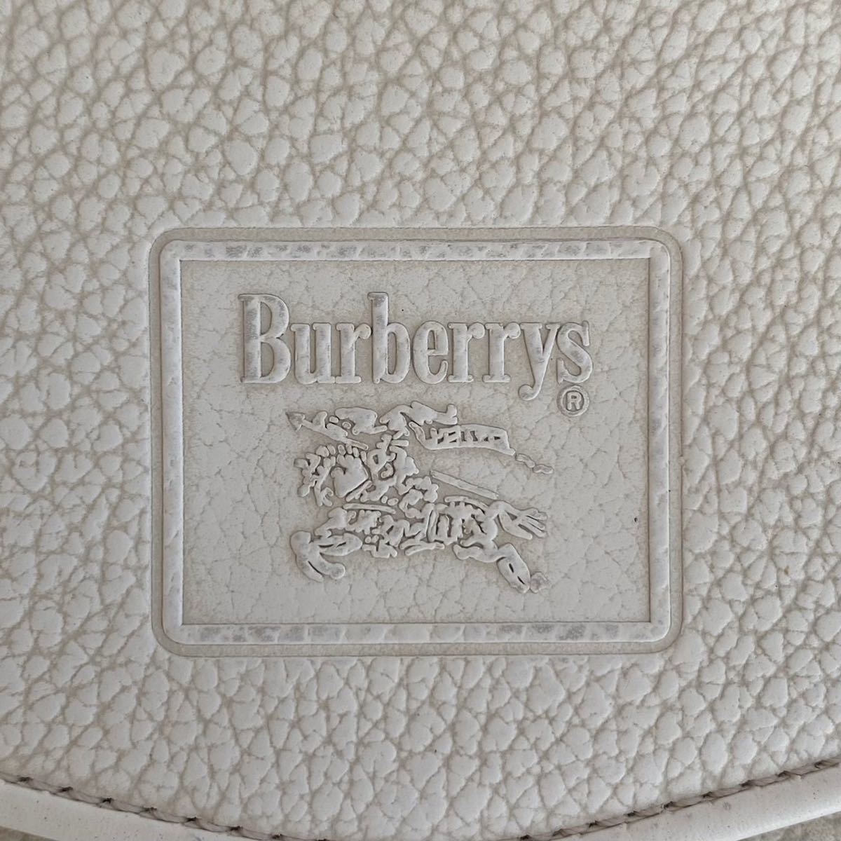 極美品 バーバリー ショルダーバッグ ヴィンテージ レザーホワイト 0153143