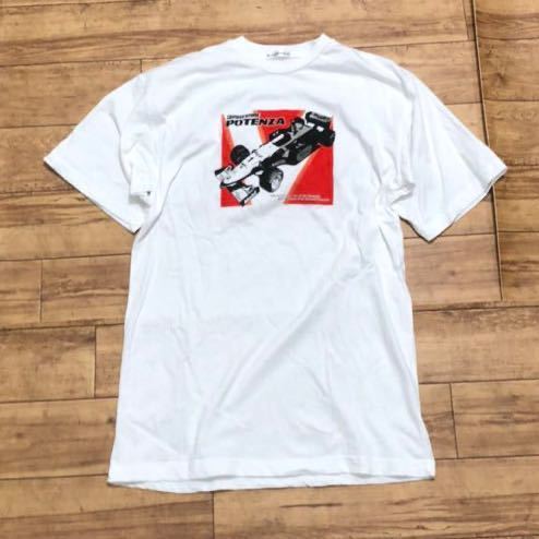 ★90年代 1999 F-1 半袖Tシャツ POTENZA BRIDGESTONE ブリヂストン ホワイト ヴィンテージ ミカ・ハッキネン_画像1